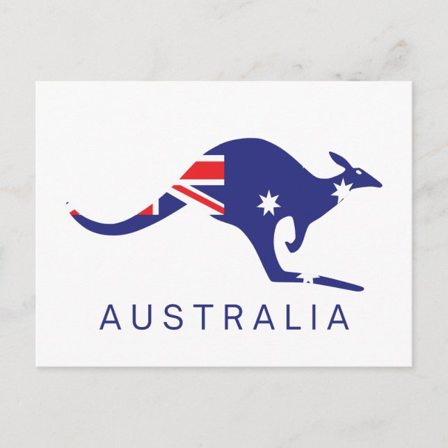 Postal Australia postea la bandera canguro clásica (Anverso)