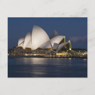 Postal Australia, Sydney. Casa de la Ópera por la noche e