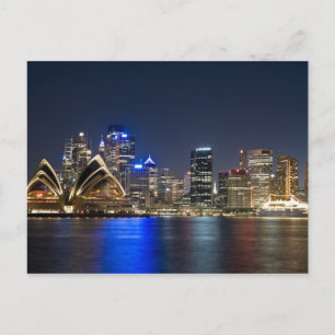 Postal Australia, Sydney. Silueta con la Casa de la Ópera