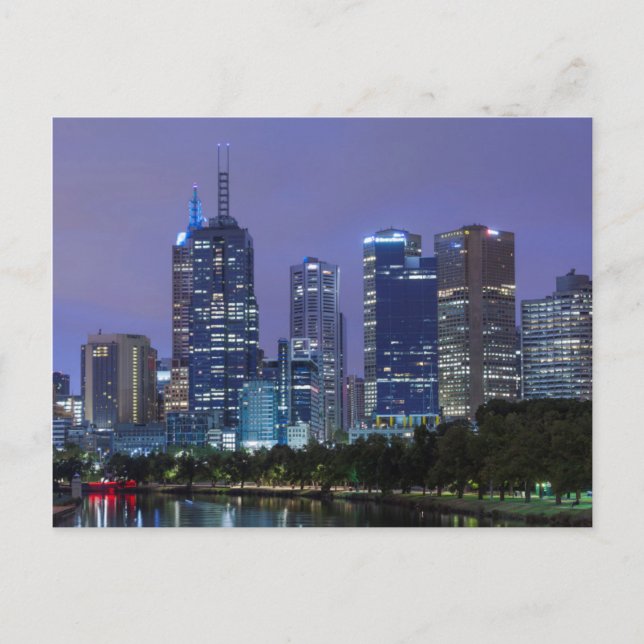 Postal Australia, Victoria, Melbourne, horizonte a lo lar (Anverso)