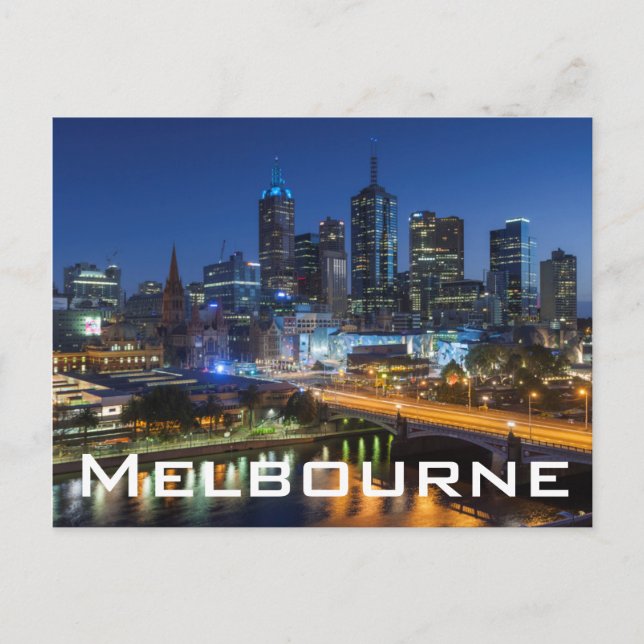 Postal Australia, Victoria, Melbourne, Skyline con (Anverso)
