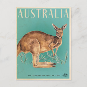 Postal australiana de viaje vintage