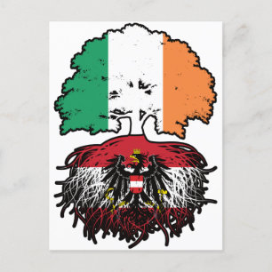 Postal Austria Bandera austríaca de árboles irlandeses