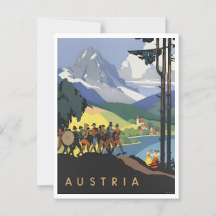 Postal Austria Colorida Retro Inspirada
