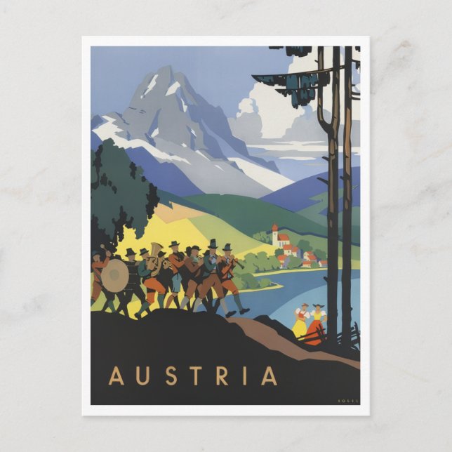 Postal Austria Colorida Retro Inspirada (Anverso)