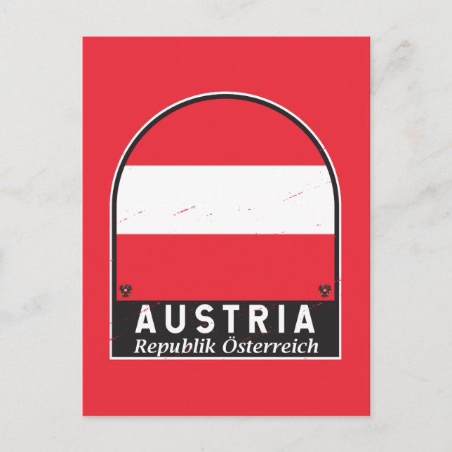 Postal Austria Flag Emblem Molestias Vintage (Anverso)