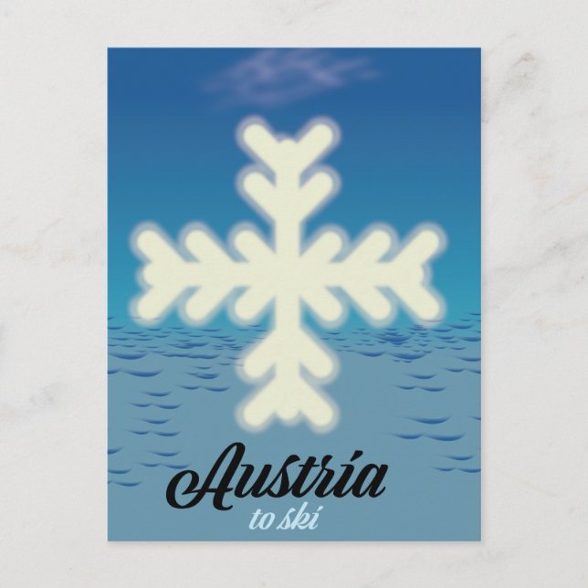 Postal Austria para esquiar (Anverso)