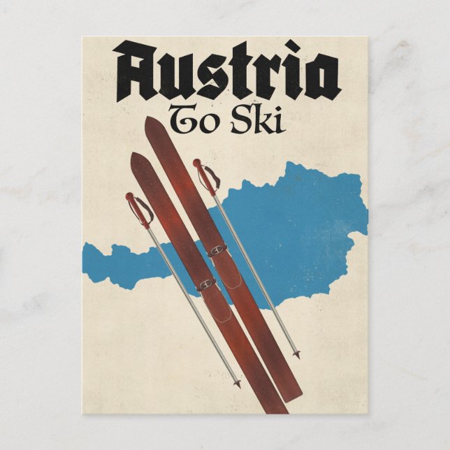 Postal Austria Para Esquiar (Anverso)