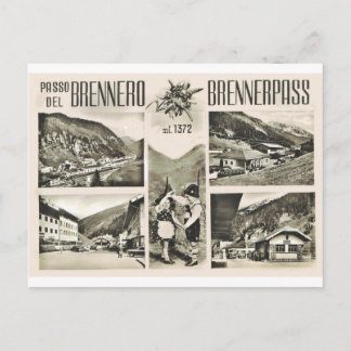 Postal Austria, paso de Brenner, ligando Austria e Italia