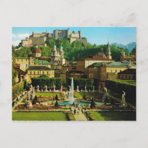 Postal Austria, Salzburg, castillo y jardines