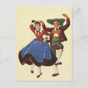 Postal Austria, Tirol, bailarinas tradicionales