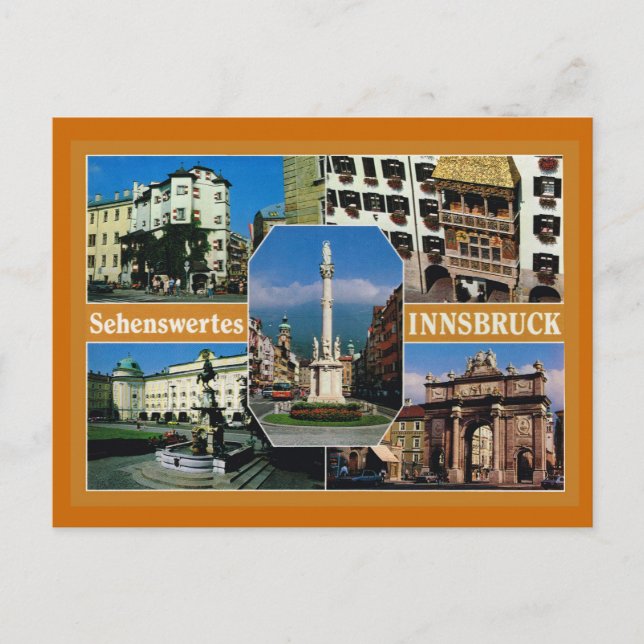 Postal Austria, Tirol, Innsbruck, Multivista (Anverso)