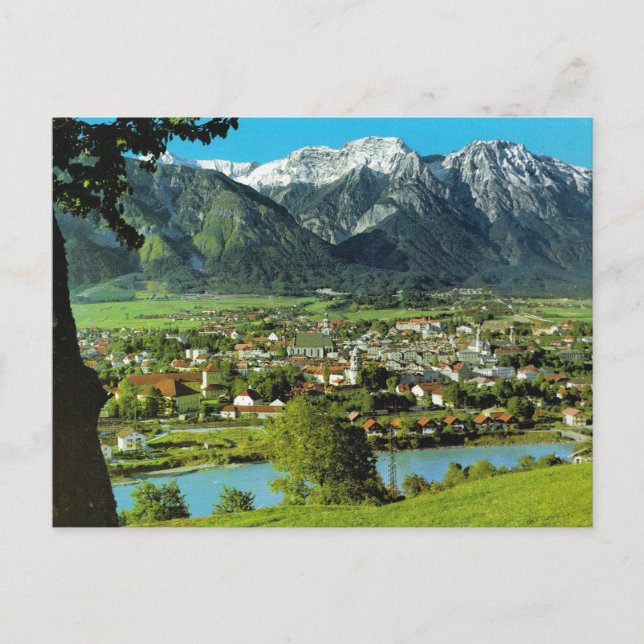 Postal Austria, Tirol, Solbad Hall, River Inn (Anverso)