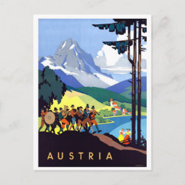Postal Austria, vacaciones en los Alpes, Vintage