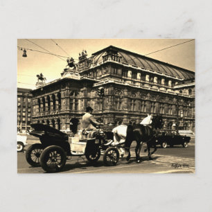 Postal Austria Viena Fiaker Staatsoper ópera antigua