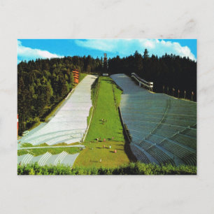 Postal Austria vintage, salto de esquí olímpico en Innsbr