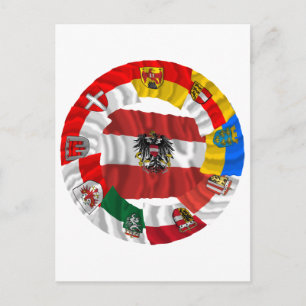 Postal Austria y sus Banderas de ondear de laender