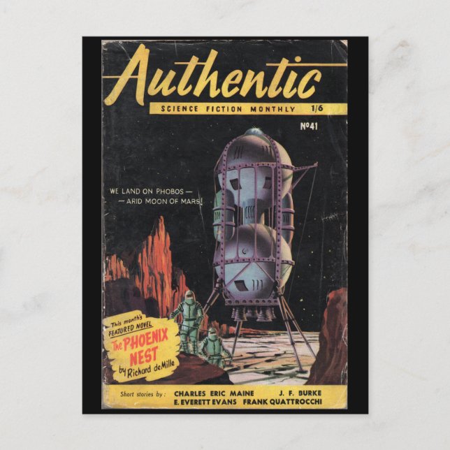 Postal Auténtica ciencia ficción mensual _enero de 1954_P (Anverso)