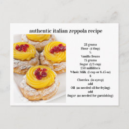 Postal Auténtica receta italiana de Zeppola