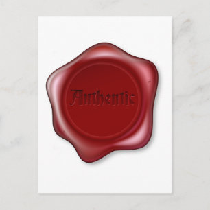 Postal Auténtico ilustracion de foca de cera roja