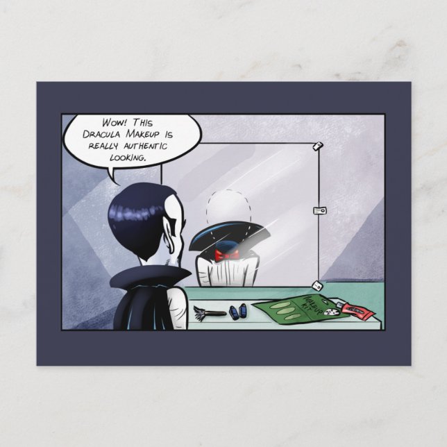 Postal Auténtico maquillaje de Drácula (Anverso)
