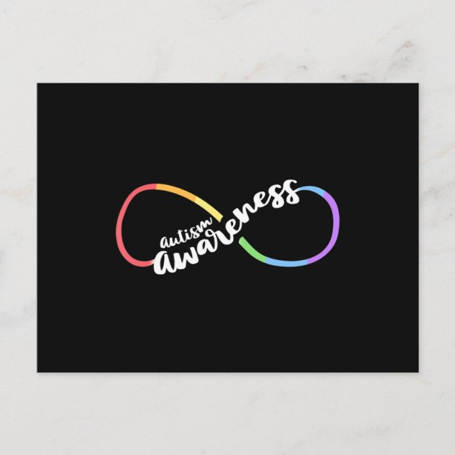 Postal Autism Awareness Autistic Acceptance Rainbow Infin (Anverso)