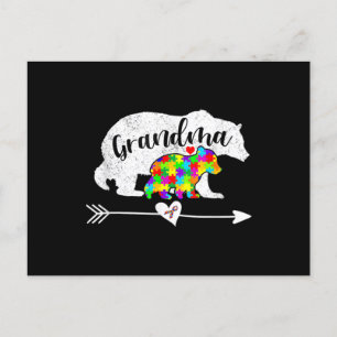 Postal Autism Awareness Grandma Bear Support Autistic Adu