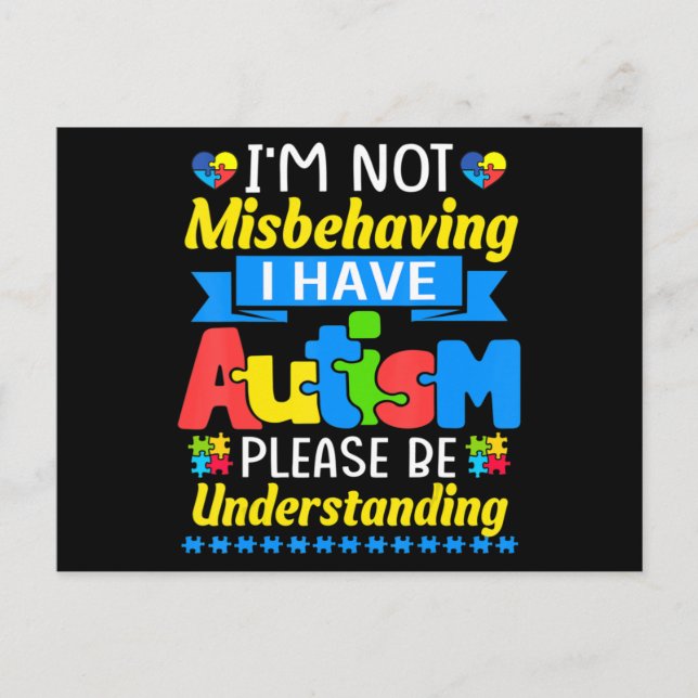 Postal Autism Awareness I'm Not Misbehaving I Have Autism (Anverso)