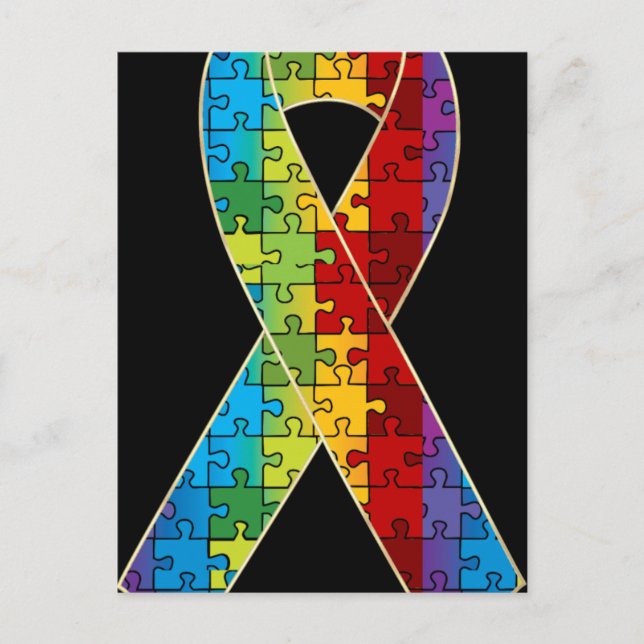 Postal Autism Awareness Ribbon Awareness Postcard D3 (Anverso)
