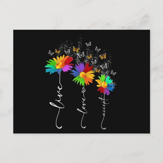 Postal Autism Awareness Shirt Live Love Acepta Autismo Fl (Anverso)