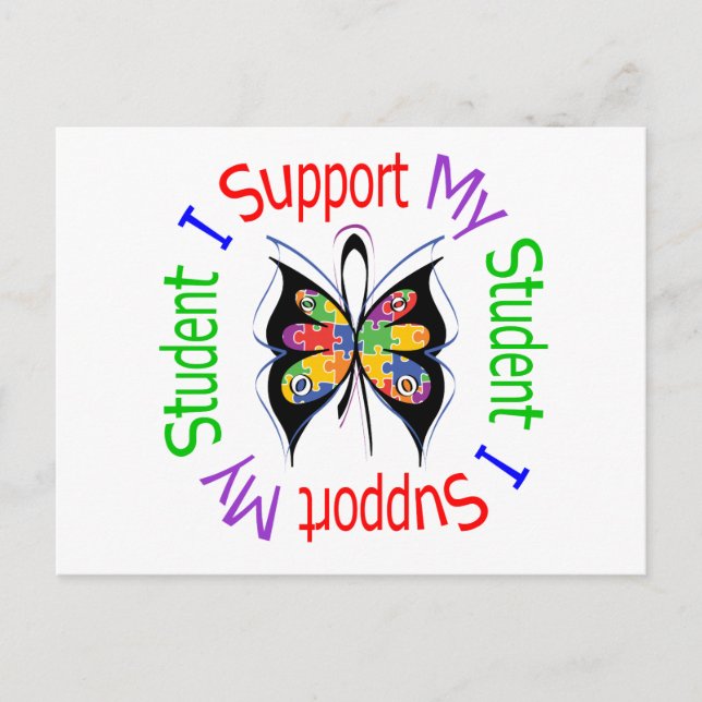 Postal Autismo Yo Apoyo A Mi Estudiante (Anverso)