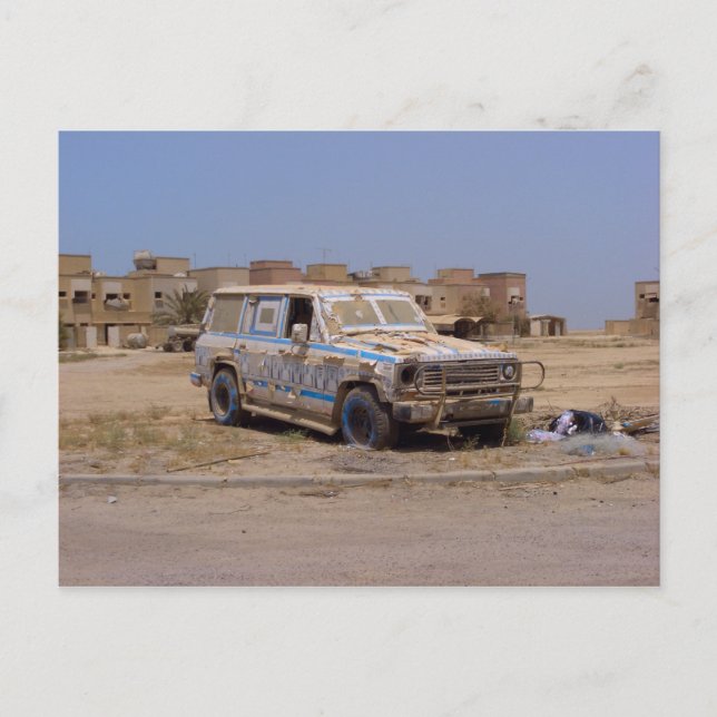 Postal Auto abandonado de la isla Failaka (Anverso)
