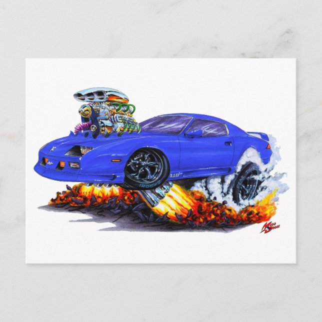 Postal Auto azul de Camaro 1982-92 (Anverso)