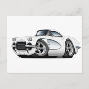 Postal Auto blanco Corvette de 1961