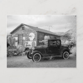 Postal Auto blanco y negro vintage