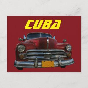 Postal Auto clásico americano en Vinales, Cuba