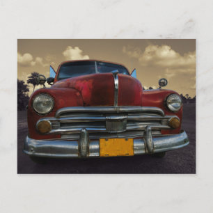 Postal Auto clásico americano en Vinales, Cuba