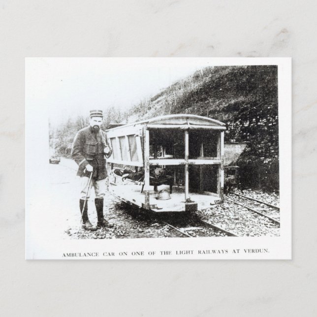 Postal Auto de ambulancia en uno de los ferrocarriles lig (Anverso)