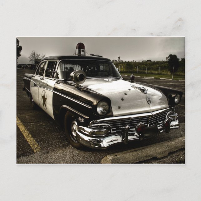 Postal Auto de la policía de Vintage (Anverso)