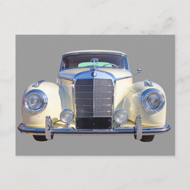 Postal Auto de lujo White Mercedes Benz 300 (Anverso)