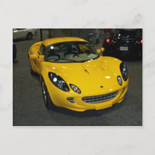 Postal Auto deportivo amarillo