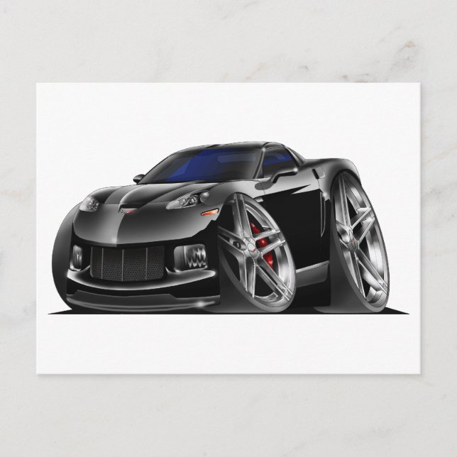 Postal Auto negro Corvette 2005-09 (Anverso)