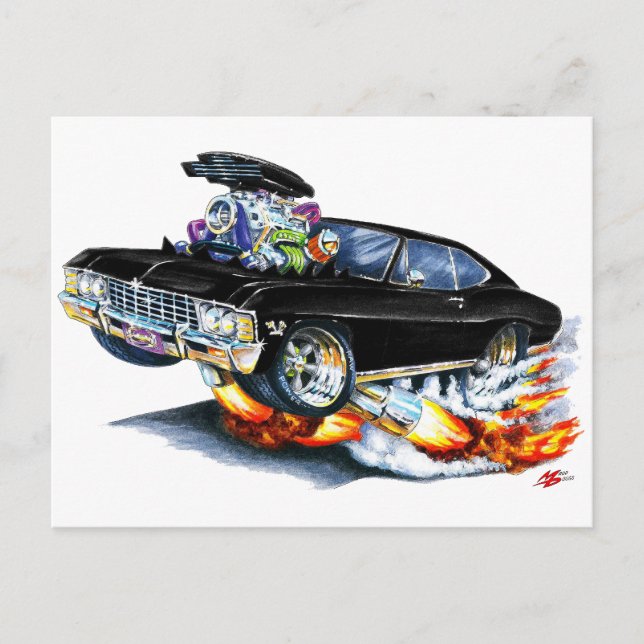 Postal Auto negro de Impala 1965-66 (Anverso)