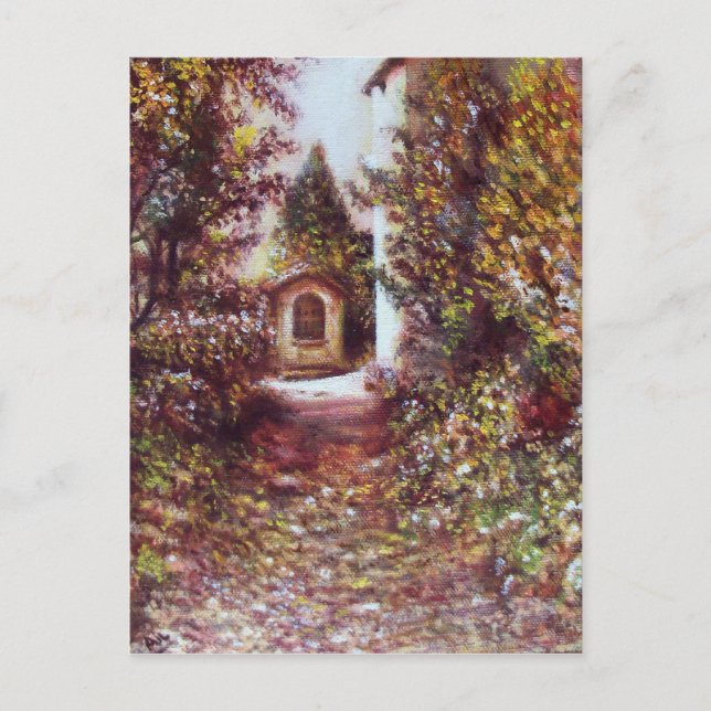 Postal AUTO SILENCIOSO EN FLORENCIA Paisaje Toscano (Anverso)