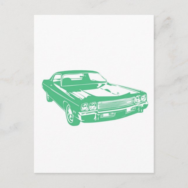Postal Auto verde original (Anverso)