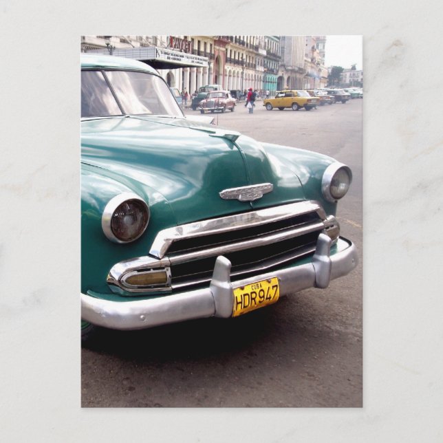 Postal Auto vintage en Cuba (Anverso)