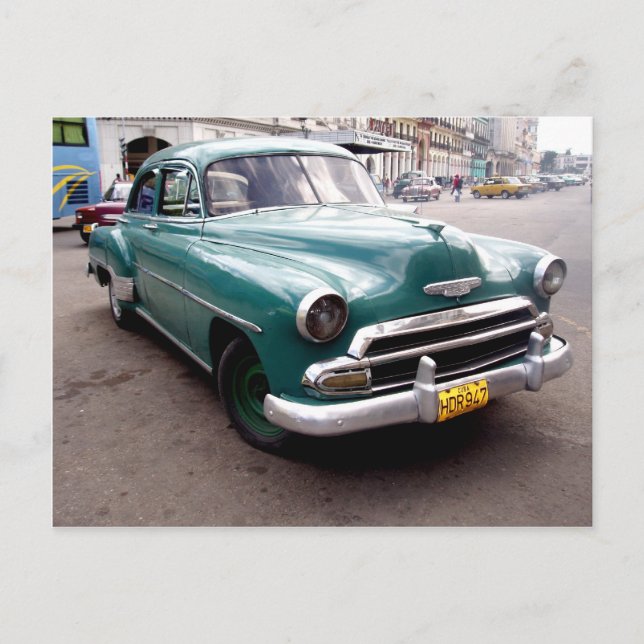 Postal Auto vintage en Cuba (Anverso)