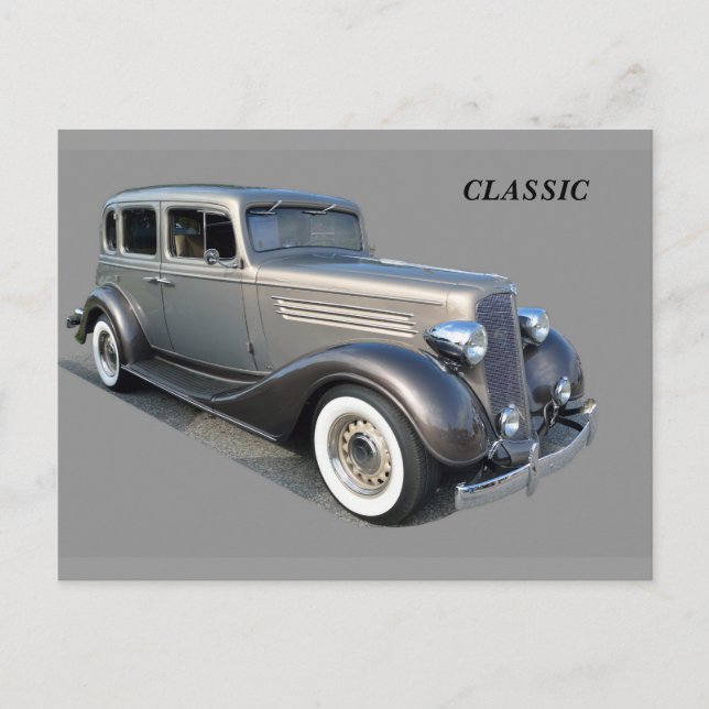 Postal Auto Vintage restaurado (Anverso)