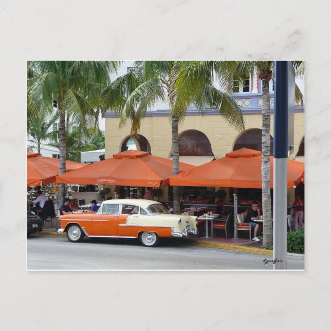 Postal Auto vintage South Beach Florida (Anverso)