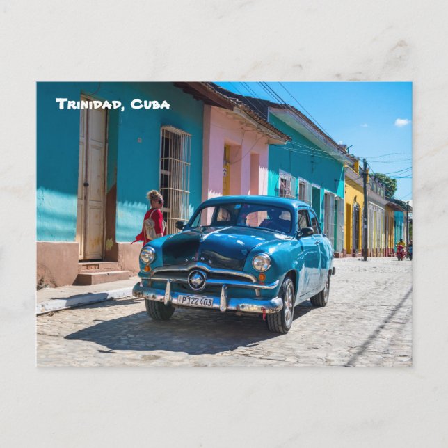 Postal Auto vintage, Trinidad, Cuba (Anverso)